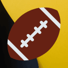 A football against a black and gold background 