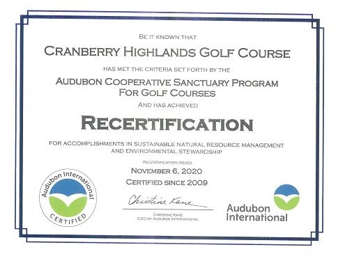 Audubon Recertification Certificate Nov 2020